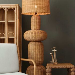 Luminária de Piso em Rattan – Ø49 x A175 cm
